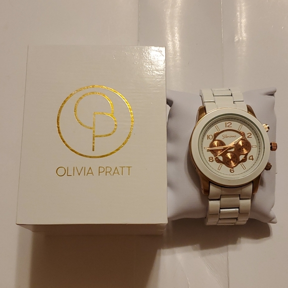 NWT WATCH Olivia Pratt designed White Ceramic Rose Gold - Picture 7 of 9